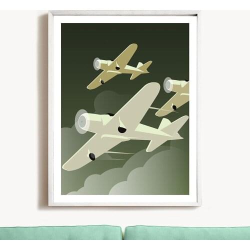 Aircraft Wall Art Picture Space Racket Poster Motivational Print Minimalist Canvas Painting Home Decoration Unframe