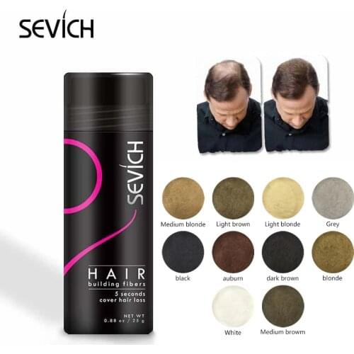 Sevich 25g hair building fibers powder hair loss products bald extension thicken hair spray jar keratin