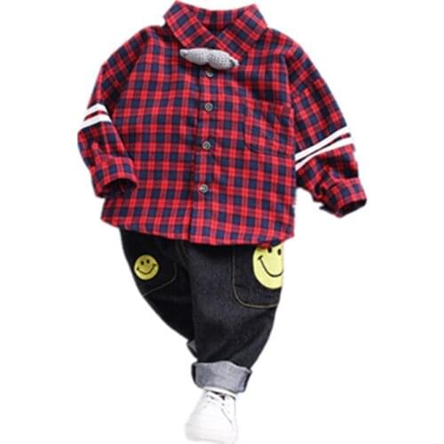 Spring Autumn Kids Sets Boy Girls Fashion Cotton Sets Toddler Boy Clothes Cartoon Print Shirts+jeans 2 Pcs Suit Childrens Sets