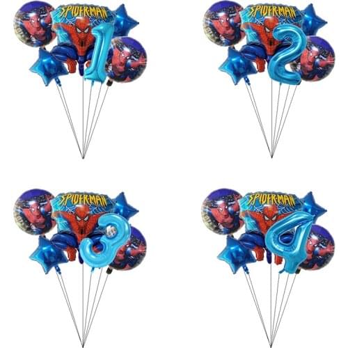 Spiderman Foil Helium Balloons Number Party Inflatable Ball Baby Shower Birthday Party Decoration Kids Toys Star Globos