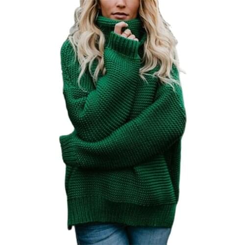 Women Turtleneck Sweaters Autumn Winter 2021 Pull Jumpers European Casual Twist Warm Sweaters Female oversized sweater Pull