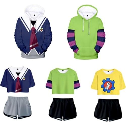 SK8 the Infinity Hoodie 3D Printed Sweatshirt Pullover Reki Kyan Miya Cosplay Costume Crop Top Shorts Two Piece Sets