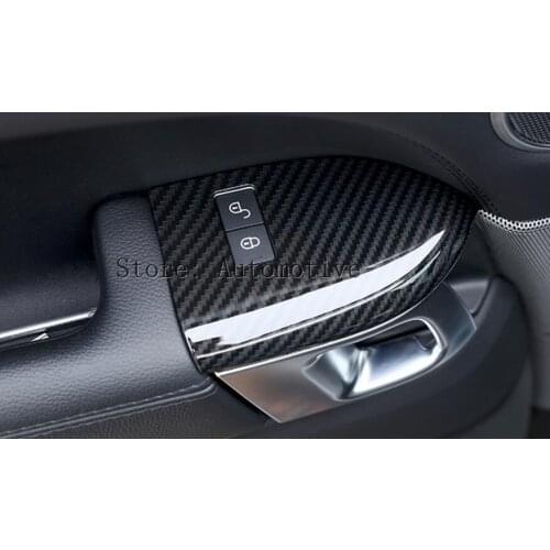 Carbon Fiber Style For Landrover Range Rover Sport RR Sport 2014-2017 ABS Plastic Child Safety Lock Frame Cover Trim 4pcs/set