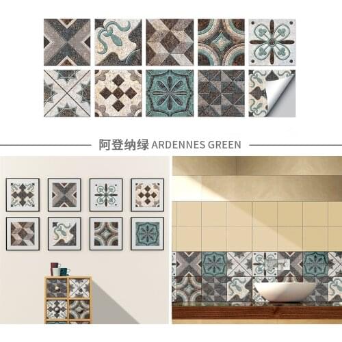 Retro Shine Surface Tile Stickers Peel and Stick Waterproof Vinyl Sticker Wallpaper Bathroom Kitchen Living Room Art Mural Decor