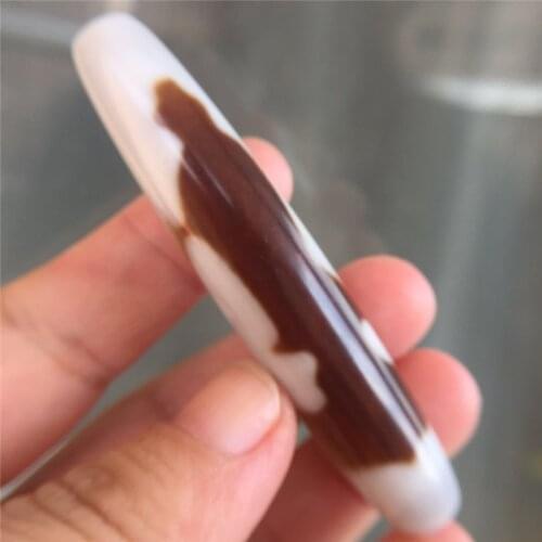 High Quality 14.5MM*73MM Guanyin Patterns Pure Natural Agate Stone Mysterious Amulet Tibetan Dzi Beads for Collections