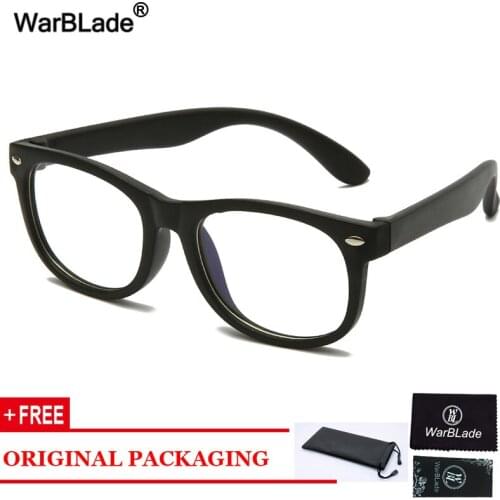 WarBlade Anti-blue Light Kids Glasses Square Optical Frame Children Eyeglasses Boys Girls Computer Transparent Eyewears UV400