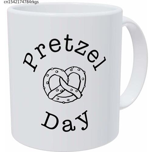 Pretzel Day, Office 11 Ounces Funny White Coffee Mug