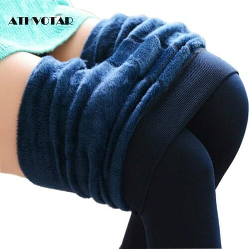 ATHVOTAR Winter Pantyhose Women Warm Knitted Thicken High Waist PanPantyhosets Solid Color Super Elastic Tights 8 Colors