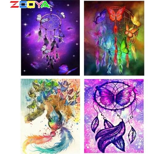 Zooya 5D Full Square/Round Drill 5D Diy Butterfly Diamond Painting Embroidery Dream Catcher Cross Stitch 5D Decor Handmake Jq572