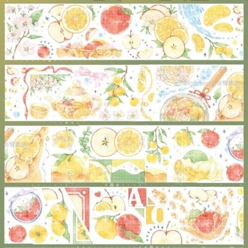 1 Loop Washi Autumn Orange Apple Tea Transparent Pet Journal Paper Tape