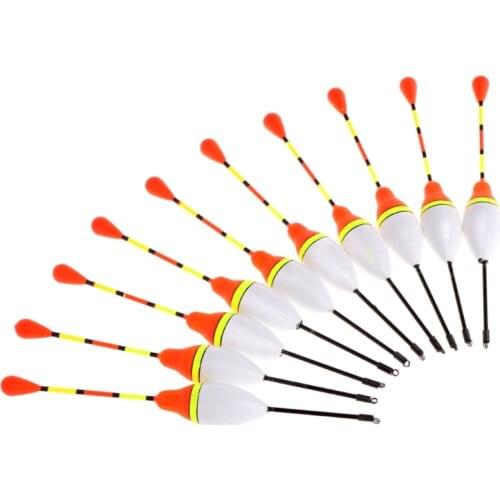 10Pcs/Set Carp Fishing Floats Set Buoy Bobber Stick For Fish Tackle Vertical 4# 3.0g