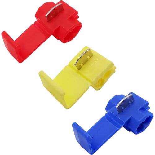10Pcs/lot AWG 22-18 Fast Splice Lock Wire Terminals Quick Electrical Terminal Crimp Cable Connector Yellow Red Blue