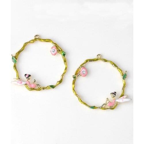 2 pcs/lot Alloy Creative Pendant Buttons Ornaments Jewelry Earrings Choker DIY Accessories Handmade for Lady Best Gift Craft