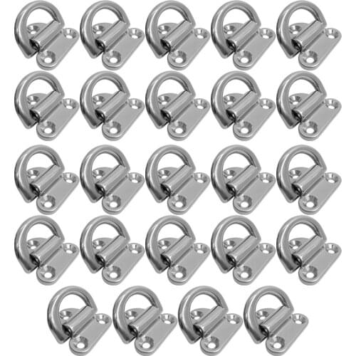 24pcs Folding Pad Eye Deck Lashing Ring Staple Cleat For Trailer