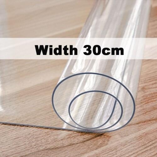 30cm Width Soft Glass Protective Mat PVC Tablecloth Waterproof Transparent Table Protective Living Room Tablecloth