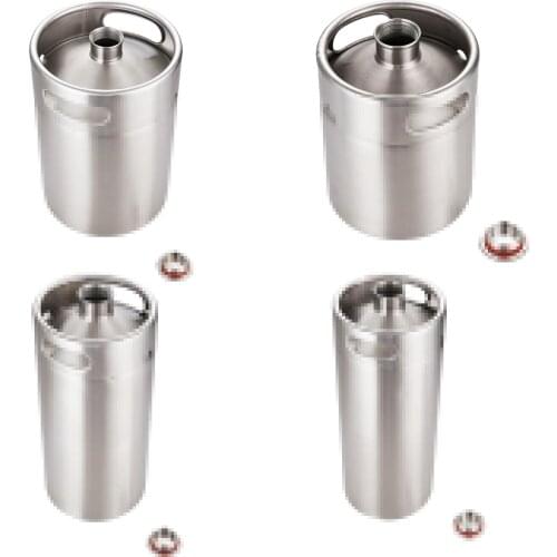 304 Stainless Steel Mini Keg Beer Pressurized Growler Portable Beer Bottle Home Brewing Beer Making Tool 2/3.6/4/5L