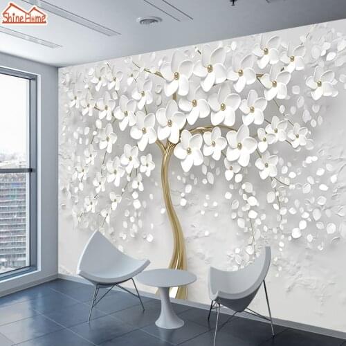 3d Wallpaper Photo Murals Roll Wall Papers Home Decor Paper Wallpapers for Living Room Walls 3 d Picture Tree Flower Background
