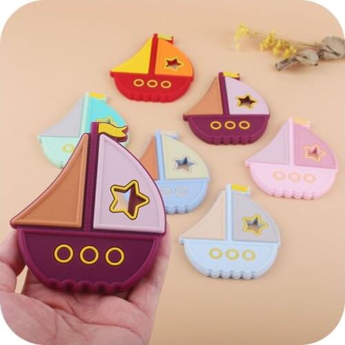 5PCS Silicone Teethers Food Grade Sailboat Baby Toys For Teething BPA Free Teething Product Newborn Accessories For Pacifiers
