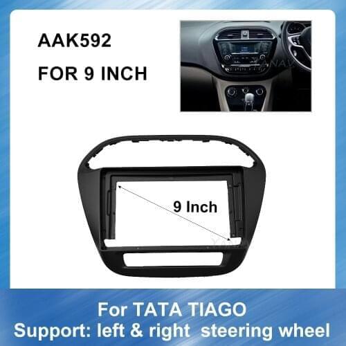 9 Inch Car Radio Dash Panel for TATA TIAGO 2016 Car Stereo Receiver Dash Kit Install Facia Console Bezel Adapter Plate Trim Kit