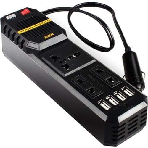 200w Mini Car Inverter 12v To 220v Dc To Ac Converter 4usb 3.1a Charger Automatic Adapter Voltage Transformer