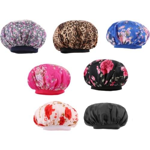 Large Hat Long Curly Hair Care Satin Bonnet Night Sleep Cap Head Wrap Cover