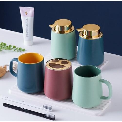 Gargle Cup Toothbrush Cup Household Simple Household Cleaning Kit Ins Wind One Pair of Lovers Tooth Mug Ceramic