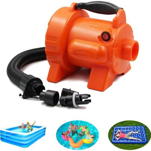 Electric Air Pump 800W with 3 Different Nozzles Anti-Lost Design Automatic Air Inflator for Inflatable Air Mattress Boat Pool