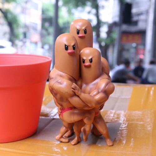 Pokemon Muscle Dugtrio Statue Pvc Action Figure Toy Hamster Three Brothers Male Anime Go Game Figurine Toys Ornament Decorations