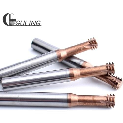 CNC 60Degree Tungsten Steel Three Row Thread Milling Cutter M1 M1.2 M1.4 M1.6 M2 M2.5 M3 M4 M5 M6 M8 M10 M12 M14 mill mills