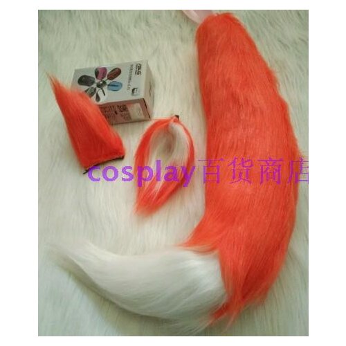 Comic Cosplay Props All-match Plush Orange White Fox Wolf Tail Ear