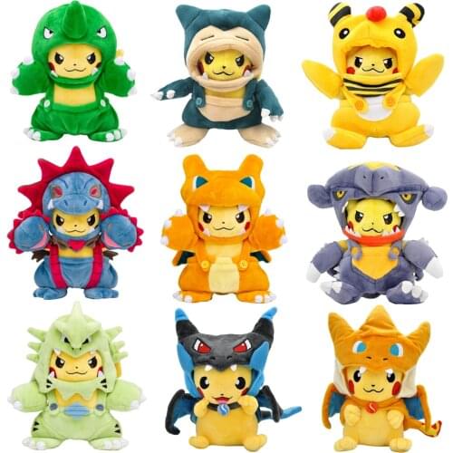 Cosplay Pikachued Stuffed Toy Kawaii Pokemoned Plush Doll Charizard Snorlax Tyranitar Eevee Lapras Latias Latios Peluche Gift