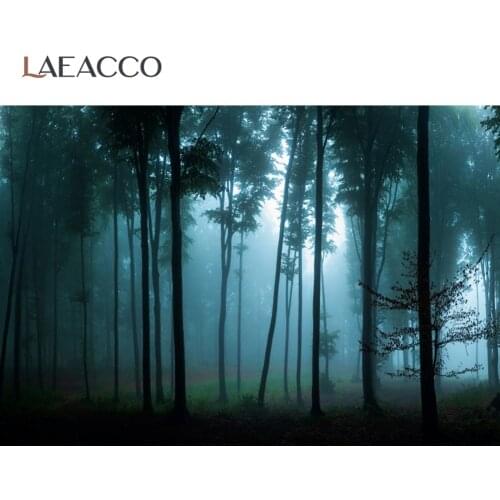 Laeacco Old Dark Tree Forest Tree Morning Time Night Scenic Photographic Background Photo Backdrops Photocall Photo Studio