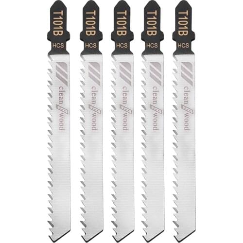 5pcs T101B Jigsaw Blades High Quality Metal Steel Saw Blade 100mm For Softwood & Hardwood Wood Plastics Clean Cut
