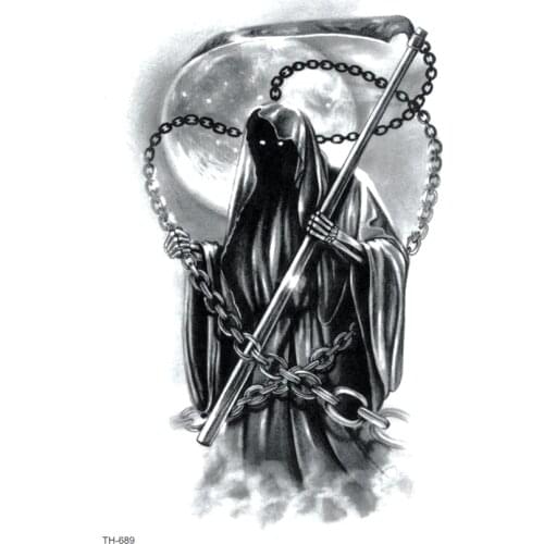 Grim Reaper Waterproof Temporary Tattoo Sticker Soul Reaper Tatoo Men Tattoo sleeve kids Tatuajes Temporales Fake Tattoo