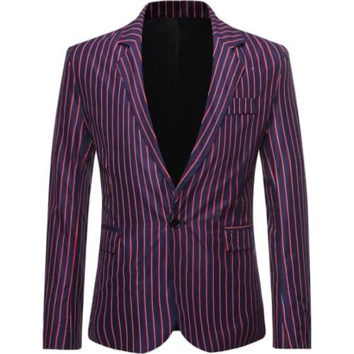Fashion striped lapel suits men blazer spring autumn masculino slim fit casaco jaqueta masculina coats mens jacket