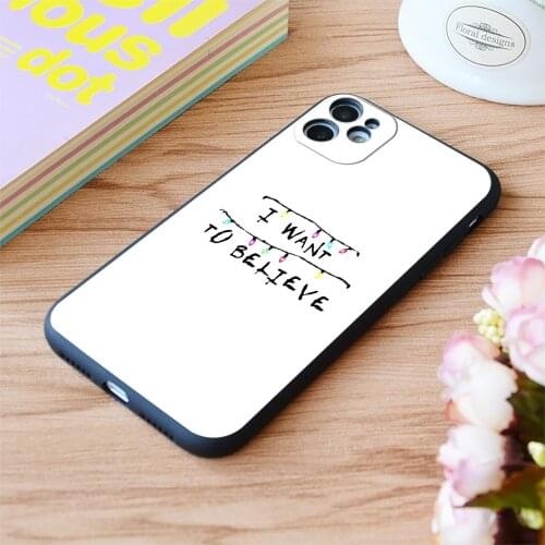 For iPhone Stranger Things X-Files Print Soft Matt Apple iPhone Case 6 7 8 11 12 Plus Pro X XR XS MAX SE