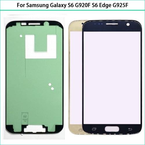 New For Samsung Galaxy S6 G920 G920F S6 Edge G925 G925F Touch Panel Screen Glass LCD Display Front Outer Glass Lens Replace