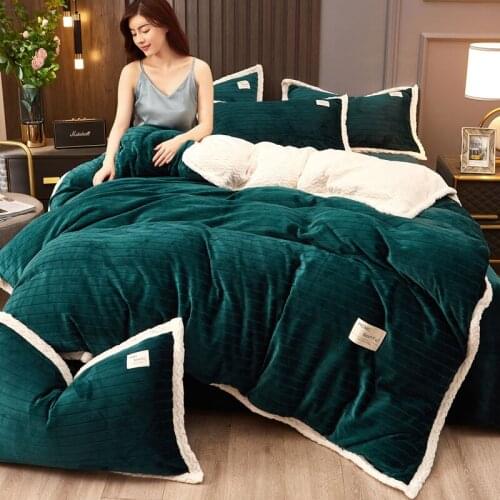 Edging Double Duvet Cover Home Textiles Flannel Quilt Cover 1pcs A blanket Warm Coral Fleece Quilt cover Throw Bedding Set