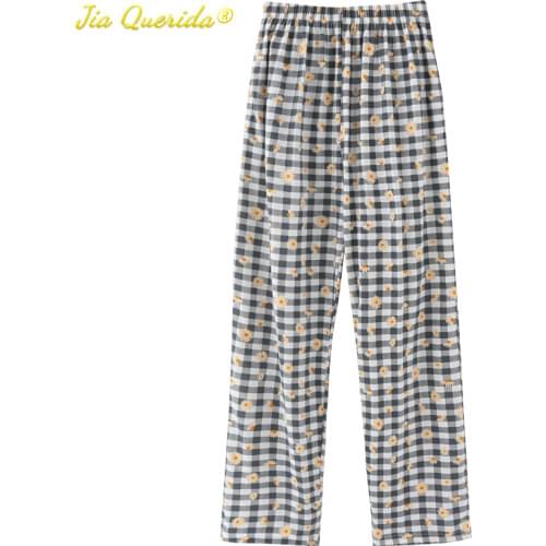 Pajama Trousers New Long Pants Sleep Bottom Fashion Womens Casual Cotton Woman Bottom Leisure Style Cartoon Printing Wear