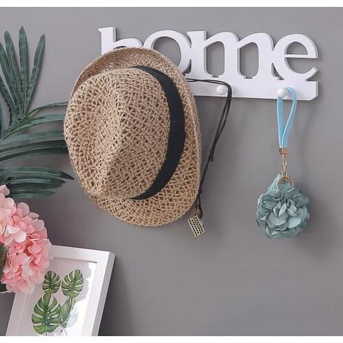 Home Letter Shape Pendant Punch Free Clothes Bag Key Rack Bathroom Door Hanger New