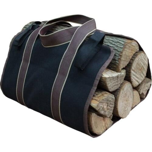 Portable Outdoor Camping Hunting Firewood Storage Bag Canvas Outdoor Camping Logging Bag