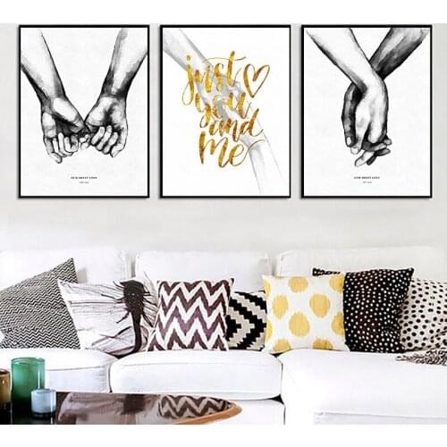 Nordic Back White Style Sweet Love Wall Art Canvas Poster Minimalist Print LOVE Quotes Painting Picture for Living Room Decor
