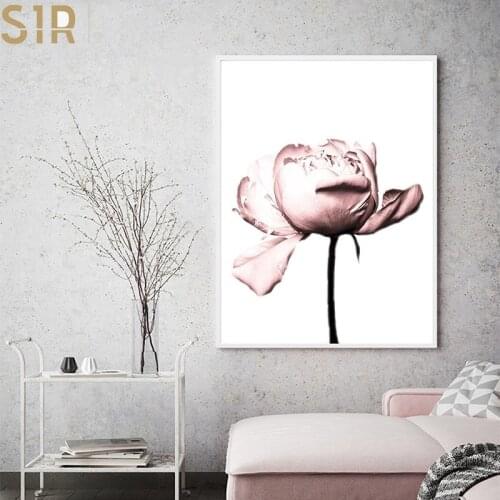 Nordic style classic rose Peony flower posters and paintings on the wall art print pictures for the home living room decoration