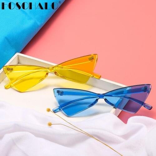 Cat Eye Steampunk Sunglasses Brand Designer Women Men Vintage Punk Sun Glasses UV400 Shades Oculos de sol Retro Rimless Glasses