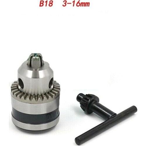 Drill Chuck B18 3-16mm Spanner Taper Mounted with one Key Bench Drill Milling