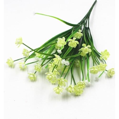 Home Decoration Plastic Artificial Flower Potted Garden Fence Flower Arrangement Accessories 7 Fork Waterweed Gypsophila
