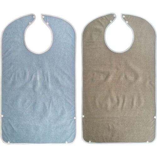 97BC 78x45cm Waterproof Adult Meal Eating Drinking Bib Senior Citizen Aid Aprons Elderly Aged Mealtime Cloth Protector