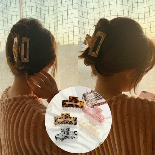 Leopard Print Acrylic Big Hair Claw For Women Fashion Simple Hair Clips Claws Hairpin Crab Girls Accessories Hair Styling Tool