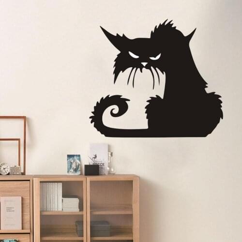 1pc Removable Wall Stickers Halloween Black Cats Decoration DIY Wall Stickers Animal Bedroom Party Decals