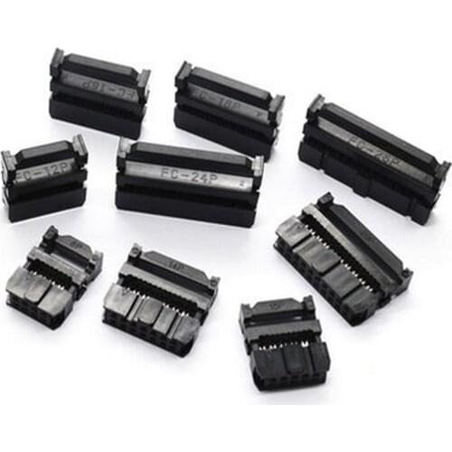 100set FC-6P FC-8P FC-10P FC-14P FC-16P To FC-40P IDC Socket Dual Row Pitch 2.54mm IDC Connector Cable Socket